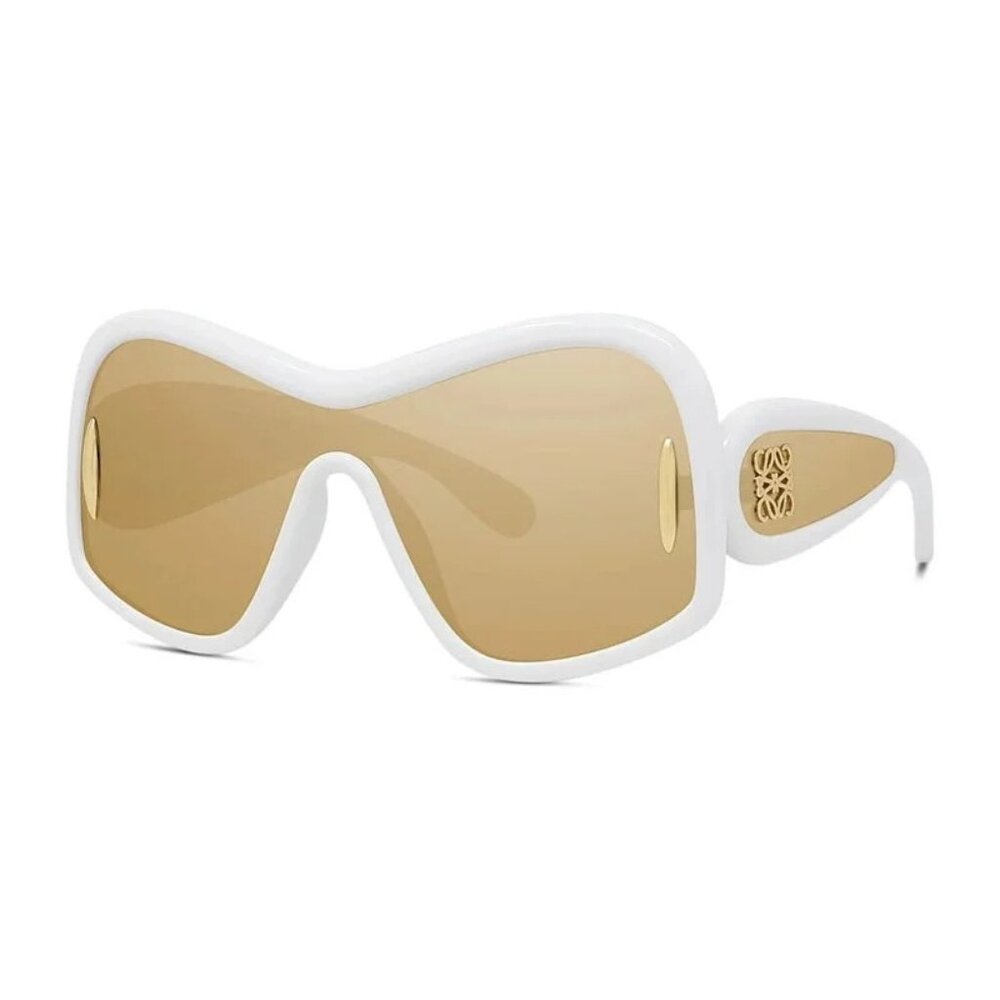 NEW LOEWE SUNGLASSES WHITE BROWN GOLD WOMEN EYEWEAR LOEWE LW40131I 25G